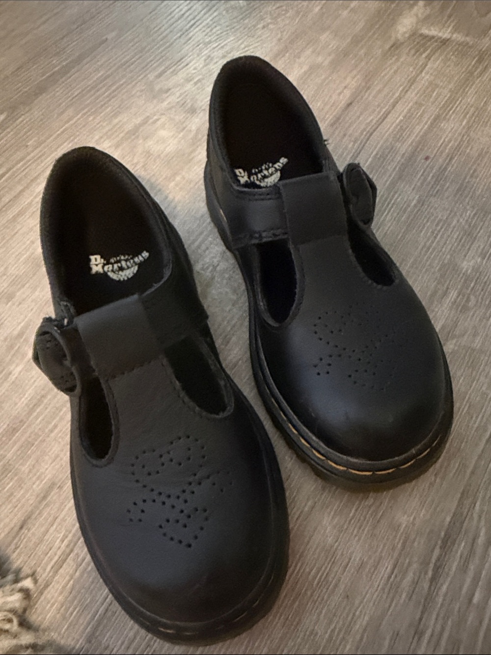 Dr. Martens Kids Black T-Bar Mary Jane Shoes